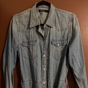 Polo by Ralph Lauren Light Blue Denim Long Sleeve Dress